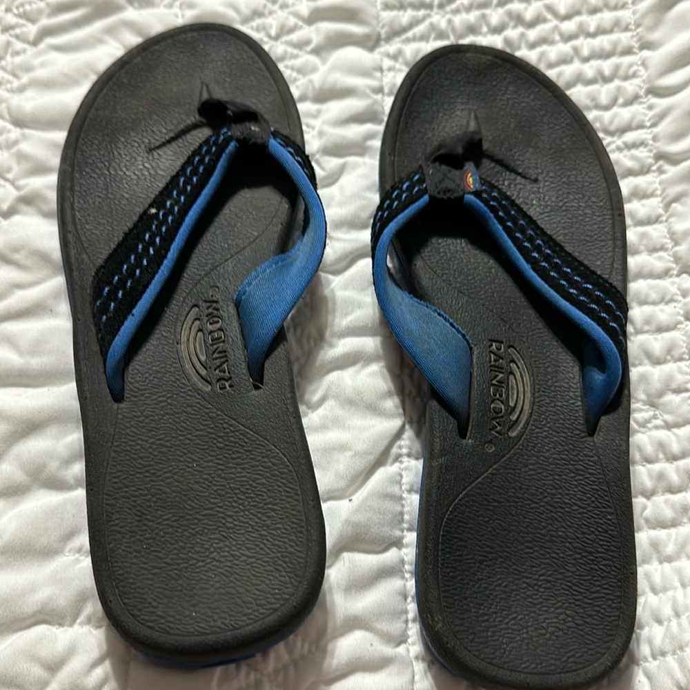 Rainbow flip flops